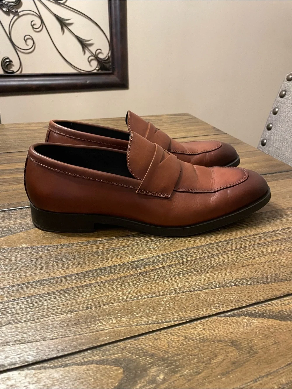 NORDSTROM Edward Comfortable Penny Brown Leather Loafers Men's Size 9.5 Classic